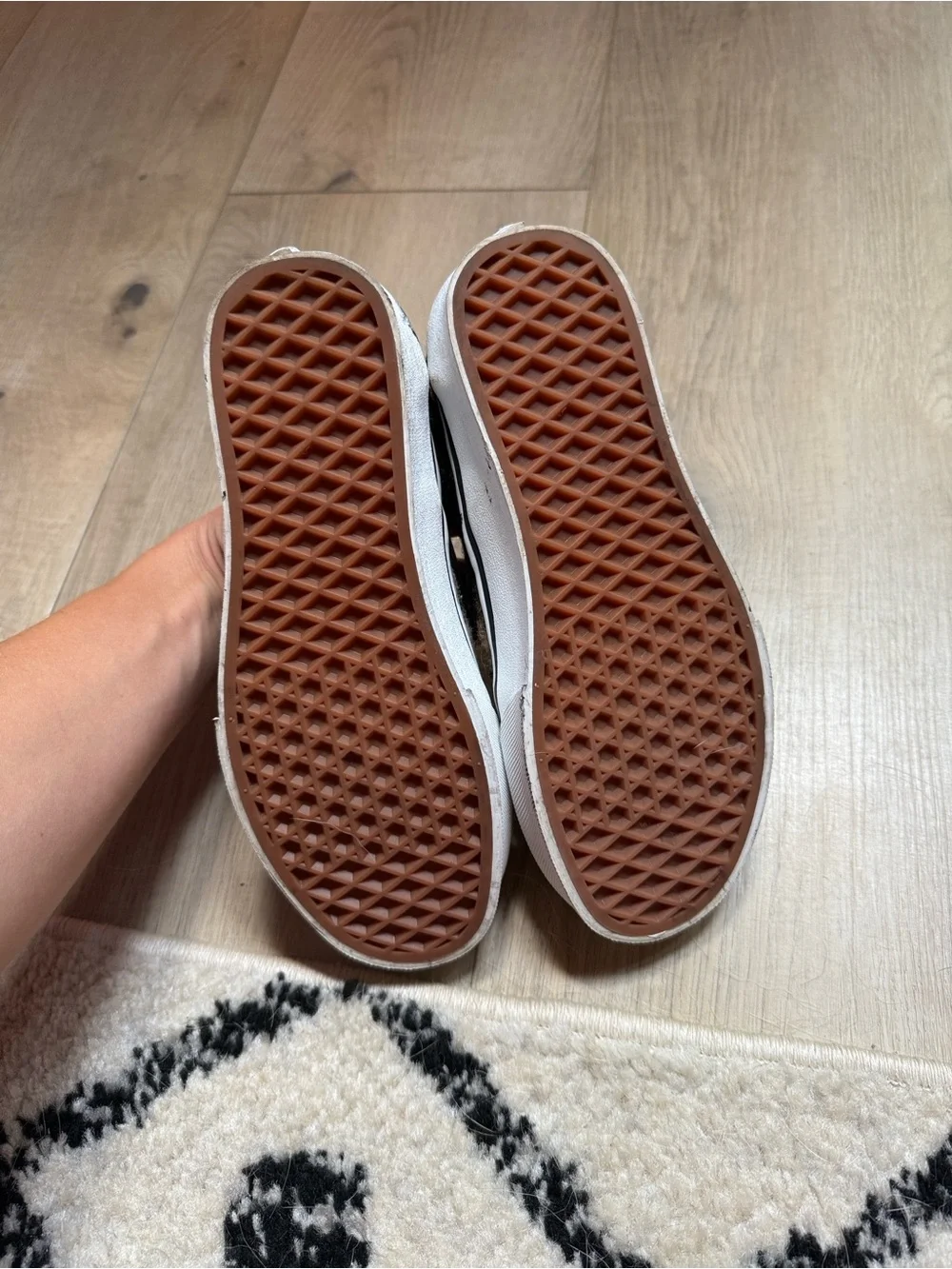 Womens Slip-On Vans Tan & Black Tiger Print